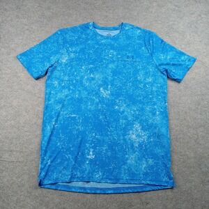 Under Armour Shirt Mens Medium Rush Loose Blue Short Sleeve Athletic Top 1383974